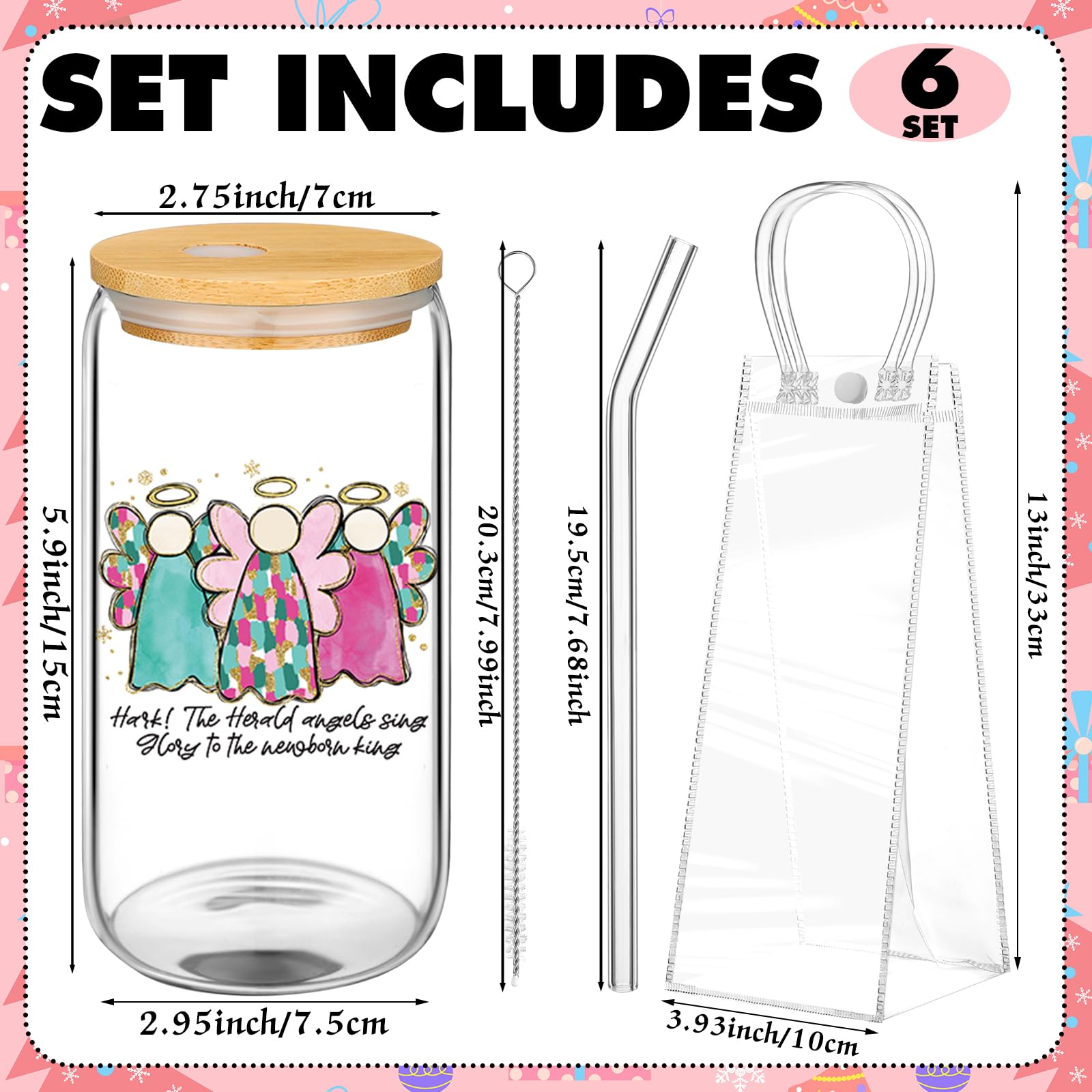 Maxdot pink cup featuring Santa design with lid and straw for holiday parties