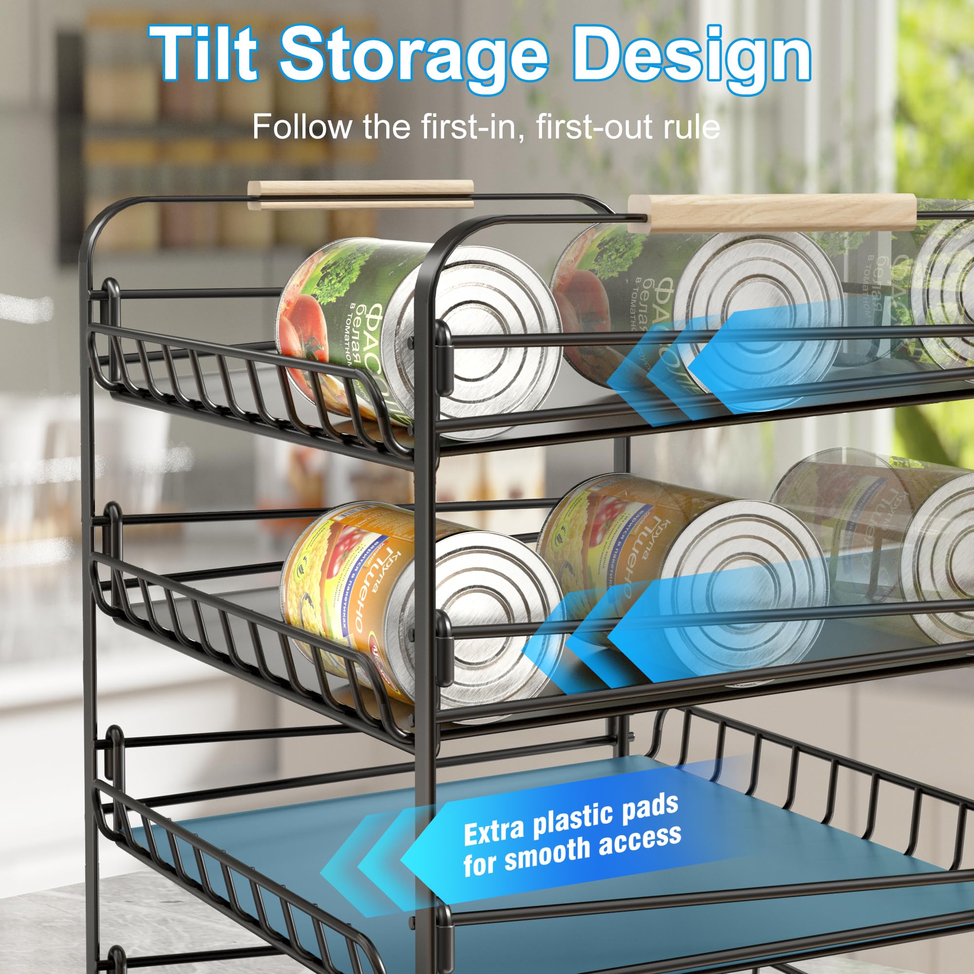MAXIFFE 4-tier organizer installed in cabinet demonstrates space-saving efficiency