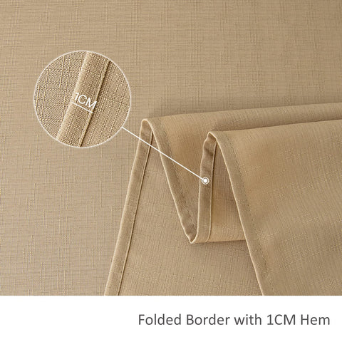 Elegant hem-stitching on Maxmill tablecloth adds durable edge detail.
