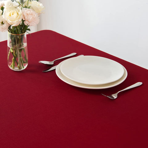 maxmill tablecloth wrinkle-free fabric keeps everyday tables looking neat.