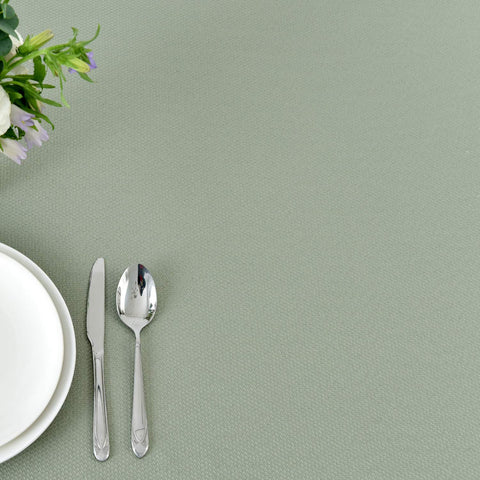 maxmill sage green tablecloth close-up hem detail signals quality craftsmanship