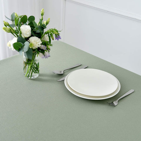 maxmill sage green tablecloth with refined hem ideal for weddings and buffets