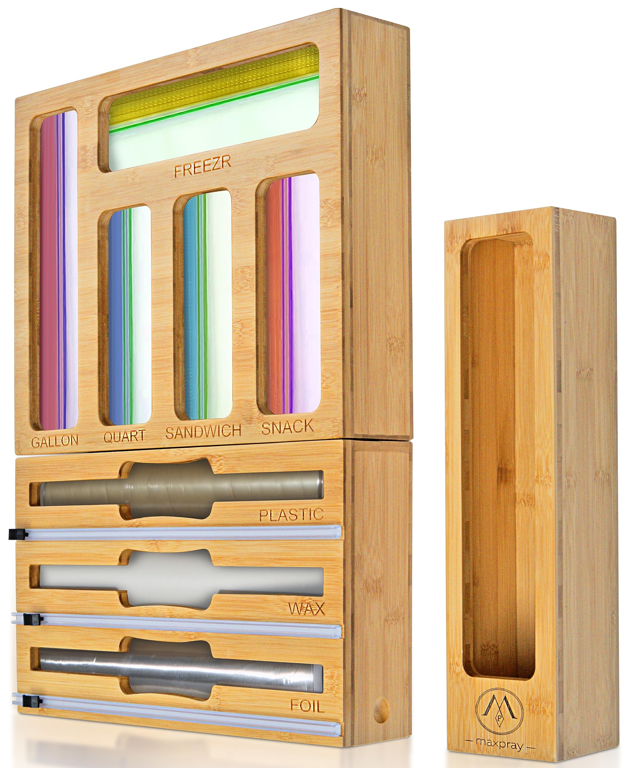 Maxpray 9-in-1 bamboo organizer main view keeps kitchen drawers tidy