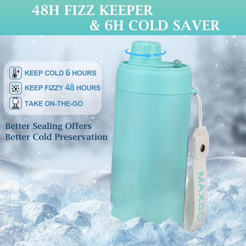 MAXSO Double-wall vacuum insulation keeps drinks cold from first sip to last.