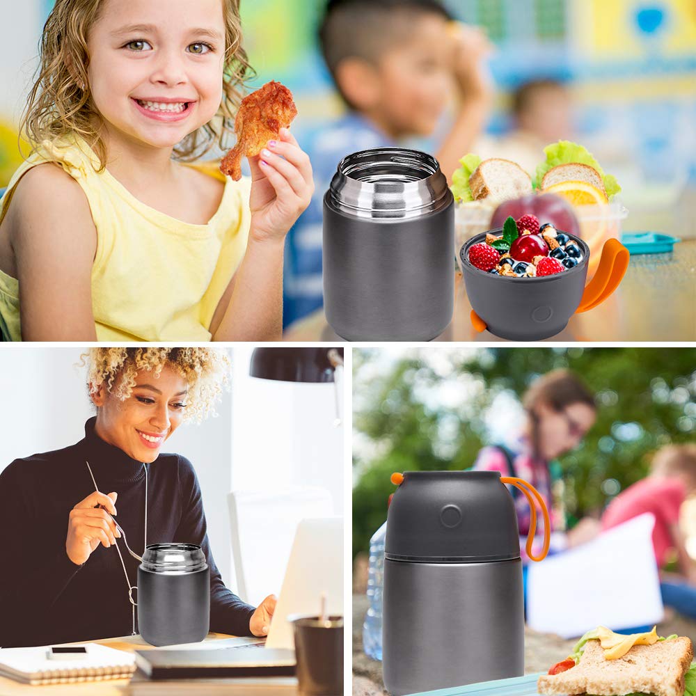 Foldable spoon included for convenient meals anywhere.