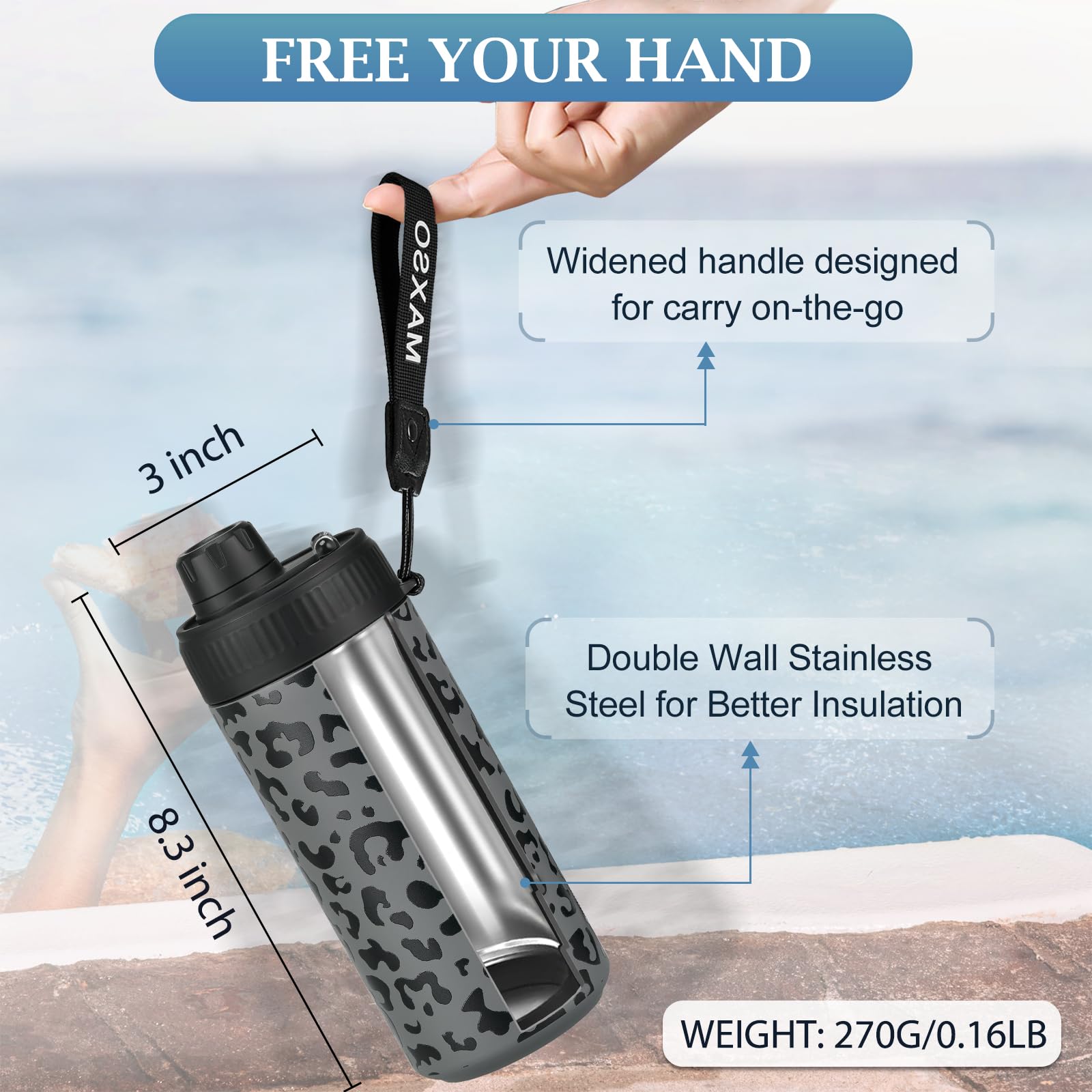 MAXSO four-in-one insulated design fits cans, bottles, and 15 oz.