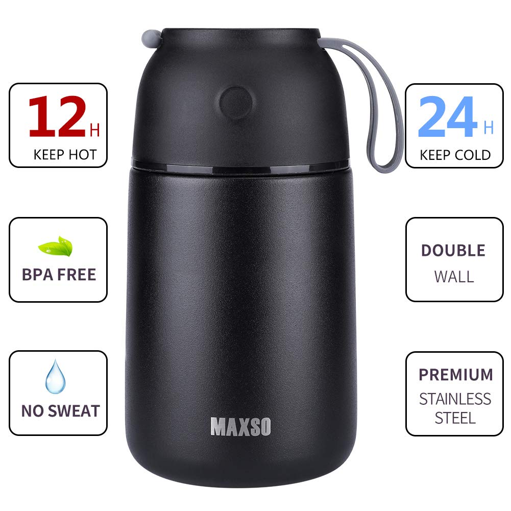 MAXSO 17oz compact front view for school lunches