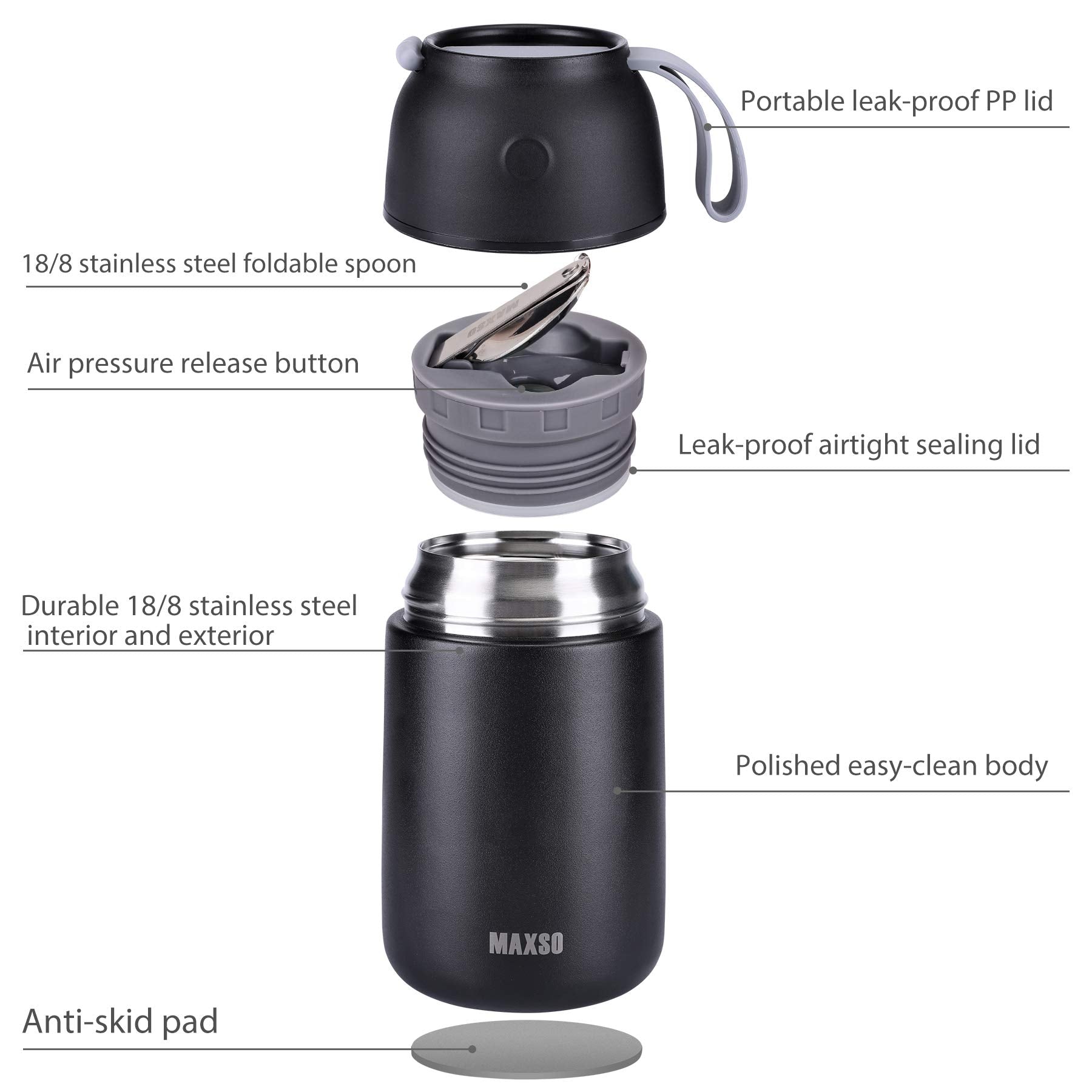 MAXSO 24oz lid showing air seal and ease of opening