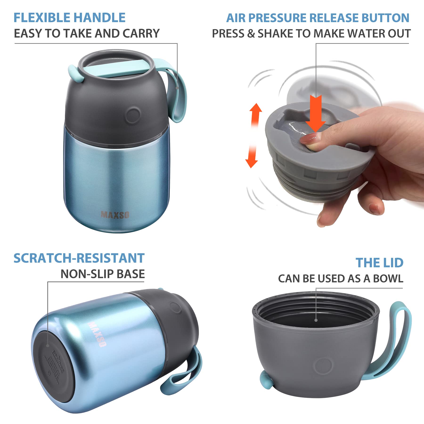 MAXSO Soup Thermo kept hot or cold during office use