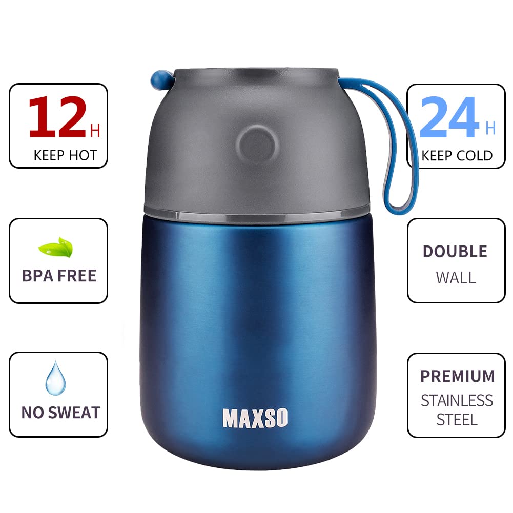 MAXSO leak-proof lid keeps food secure during travel.