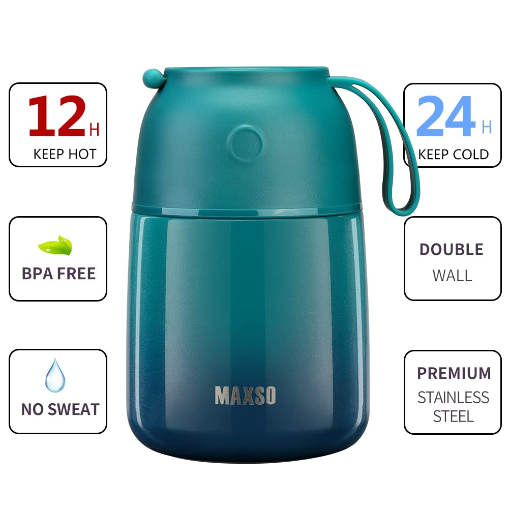 MAXSO Soup Thermo leak-proof lid prevents spills during travel