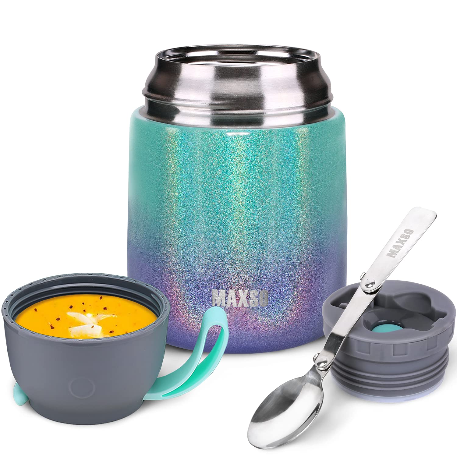 MAXSO Soup Thermo Rainbow lunch container keeps meals fresh on the go.