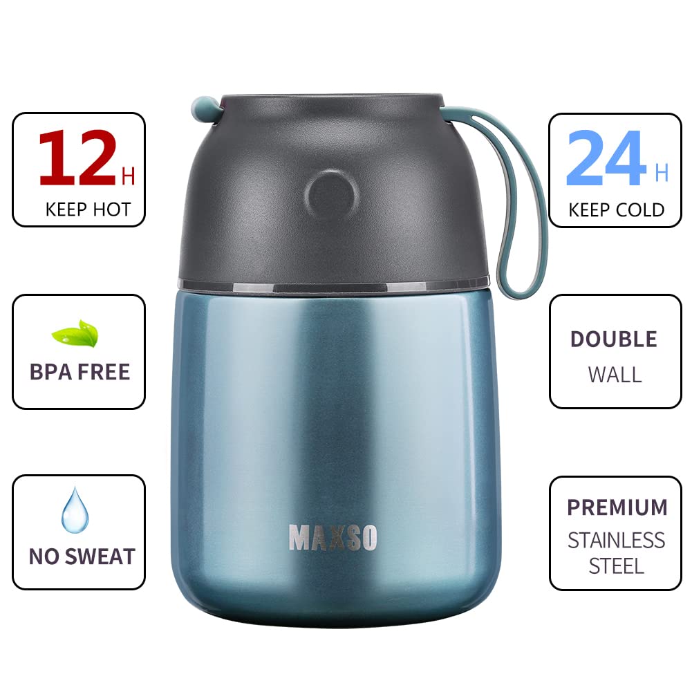 MAXSO Soup Thermo built-in spoon, convenient for on-the-go lunches