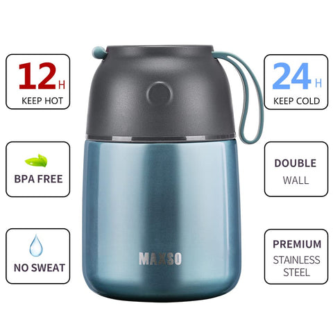 MAXSO Soup Thermo built-in spoon, convenient for on-the-go lunches