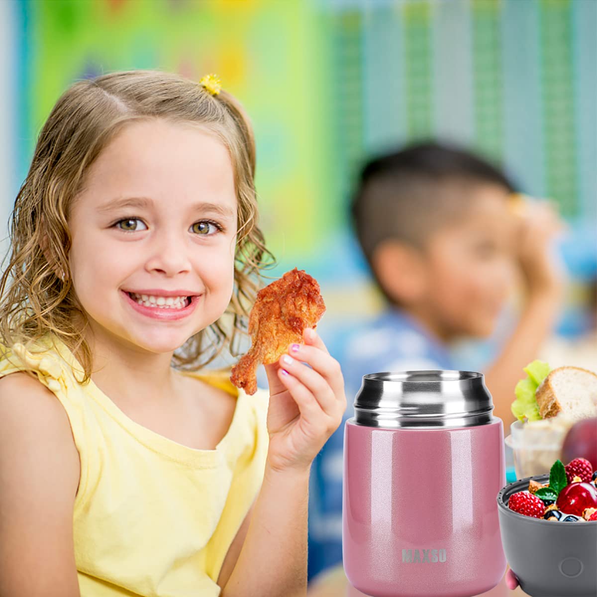 MAXSO Soup Thermo travel-ready lunch container for school, office, and on-the-go.