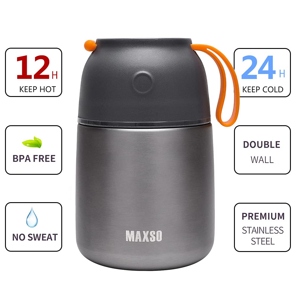 MAXSO Soup Thermo wide-mouth opening simplifies filling and cleaning.