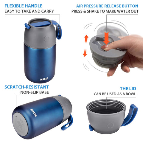 MAXSO wide-mouth opening for easy filling and cleaning.