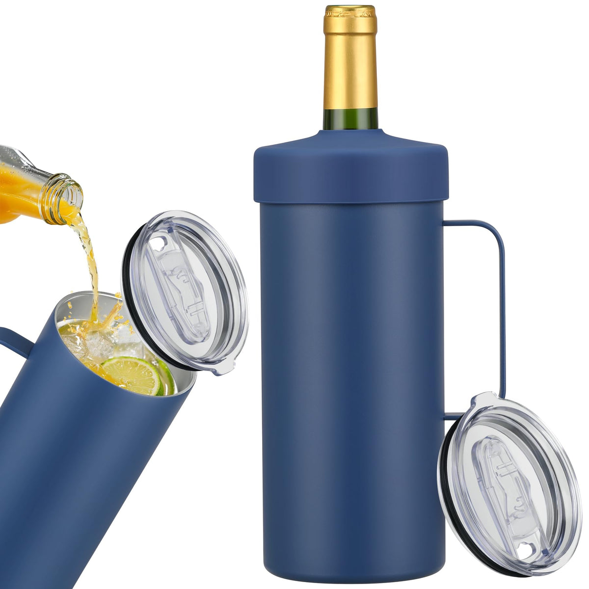 MAXSO wine chiller bottle fit demonstrates 750ml bottle compatibility for on-the-go cooling.