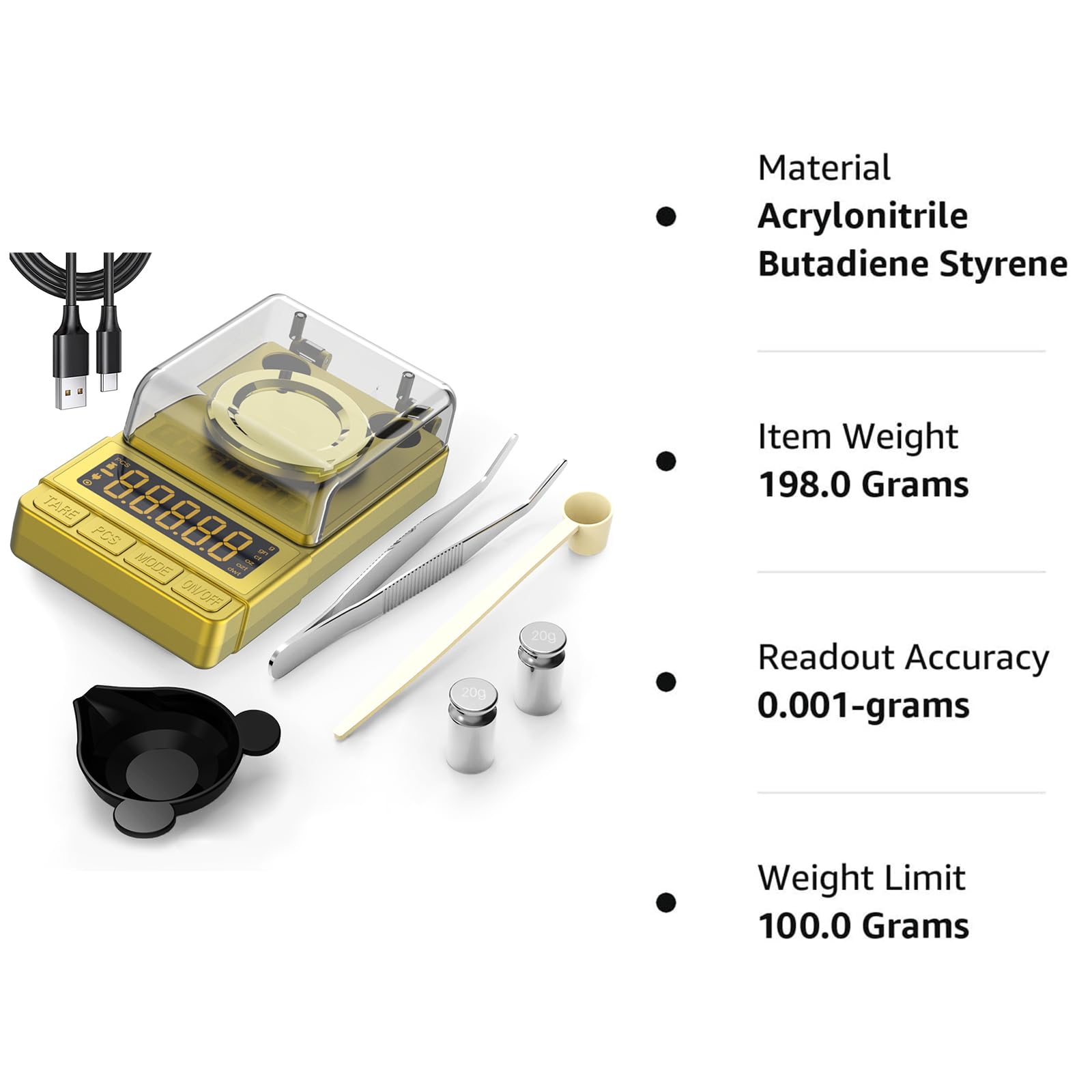MAXUS portable scale powered by battery and USB for versatile use.