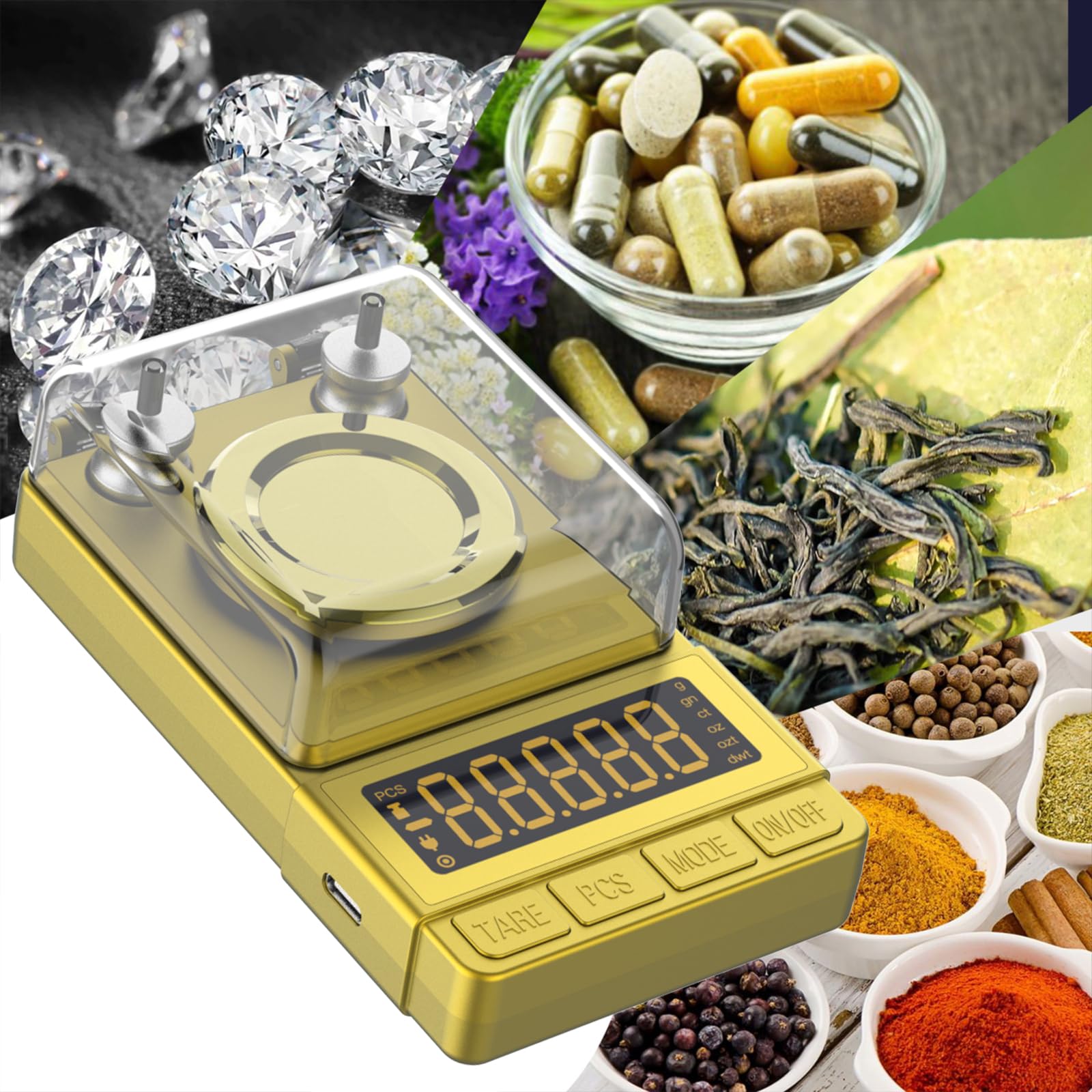 MAXUS scale displaying unit options for flexible measurements (g/oz/ozt/dwt/ct/gn).