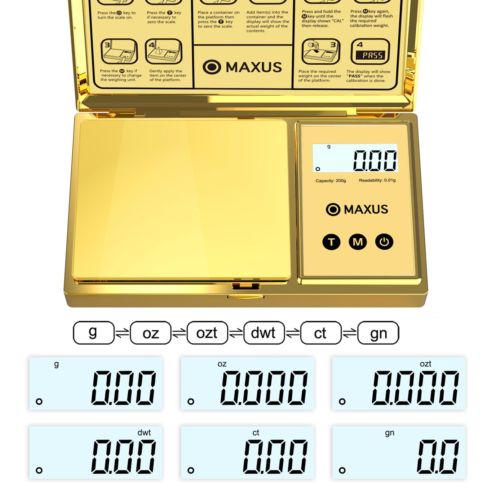 MAXUS 200g capacity scale ideal for herbs and powders