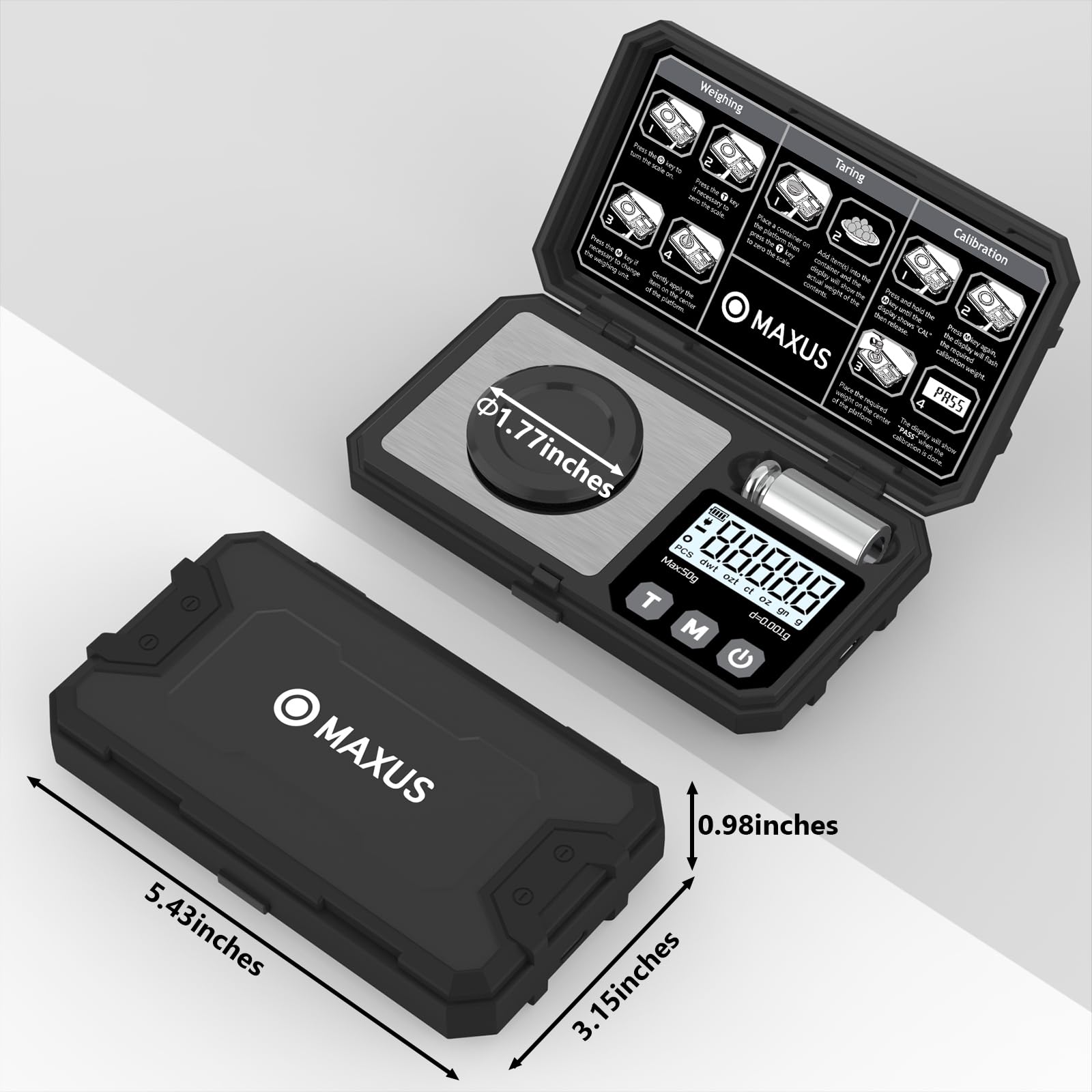 MAXUS scale enables precise jewelry weighing in small quantities.