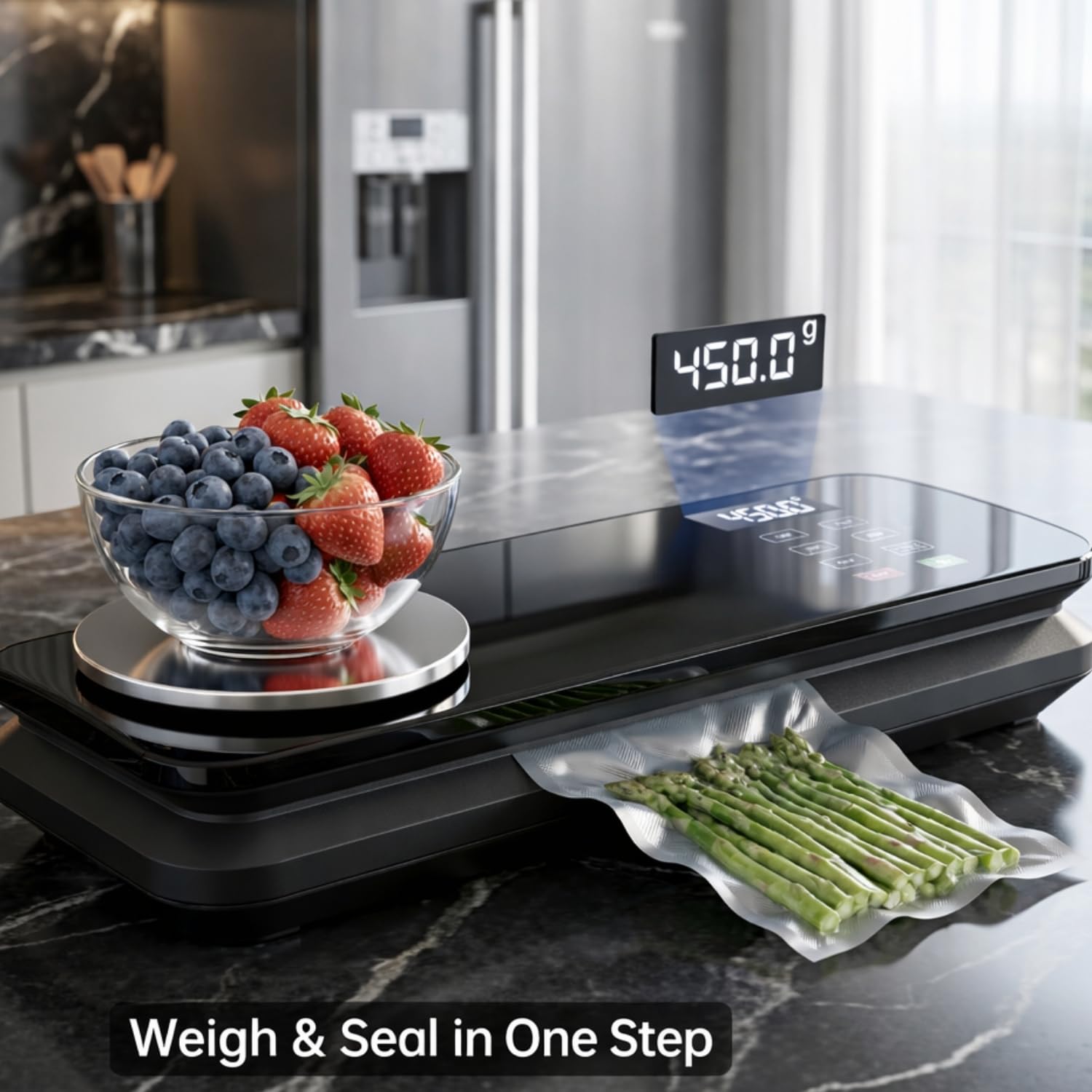 MAXVINI 90KPa vacuum sealer in action delivers a fast, tight seal.