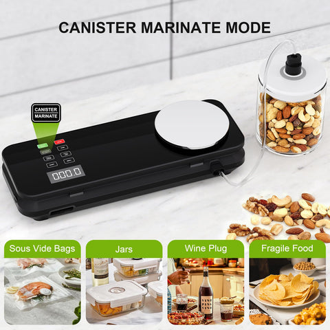 MAXVINI compact black design fits a small kitchen countertop.