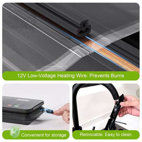 MAXVINI removable drip tray for simple cleanup after sealing.