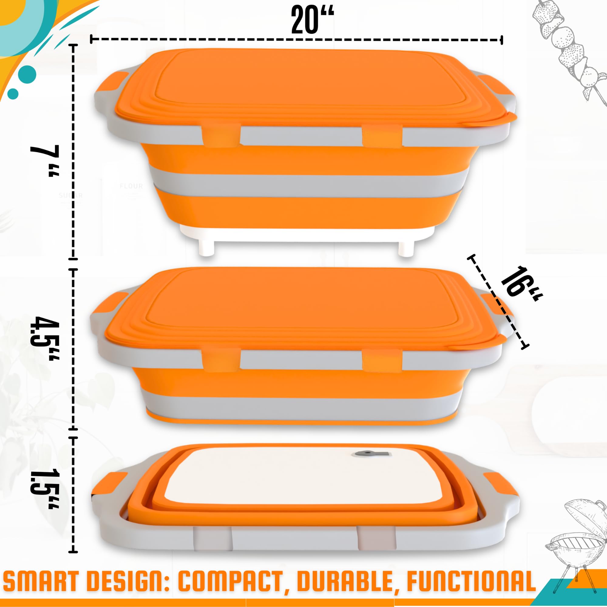 MAYALEAD collapsible cutting board folded for compact storage