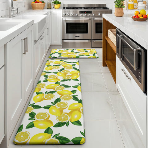 MAYHMYO lemon mat being wiped with damp cloth illustrates easy care