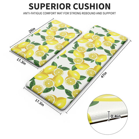 MAYHMYO lemon mats paired layout enhances kitchen workflow with cushioned support