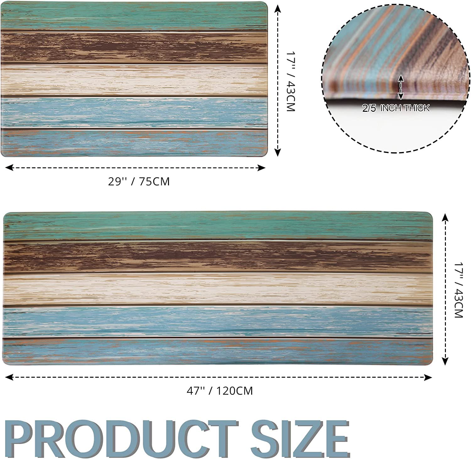 MAYHMYO 0.4-inch thick mat emphasizes durability for busy kitchens.
