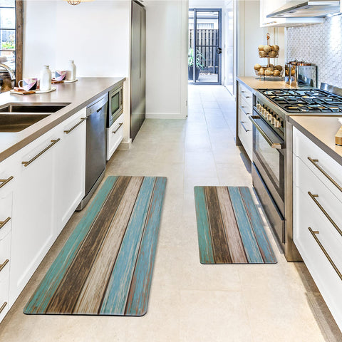 MAYHMYO Teal mats in farmhouse style suit versatile home use.