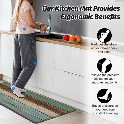 MAYHMYO Waterproof kitchen mat demonstrates spill resistance and quick cleanup.