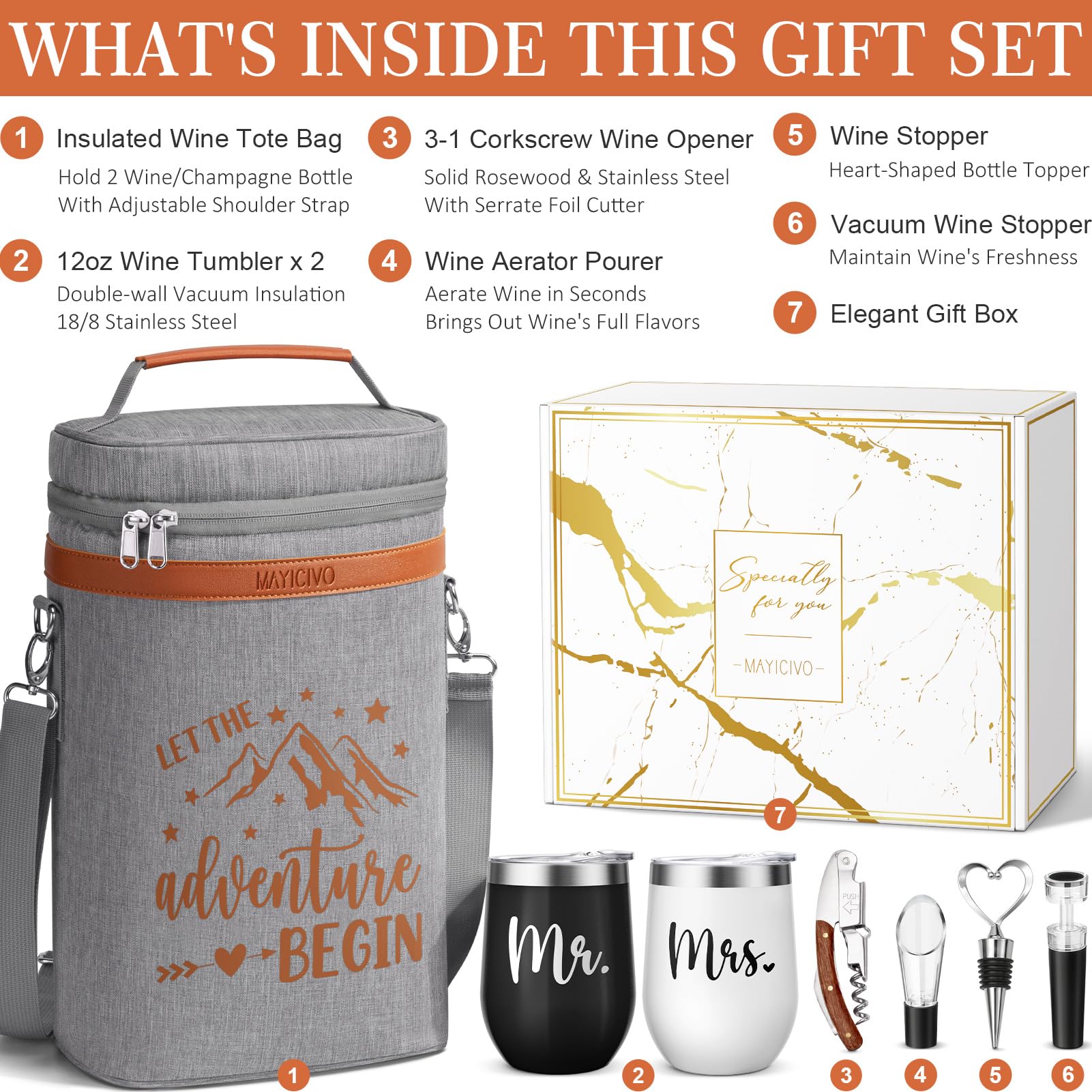 MAYICIVO 12oz insulated tumbler MR MRS preserves cold drinks for hours.