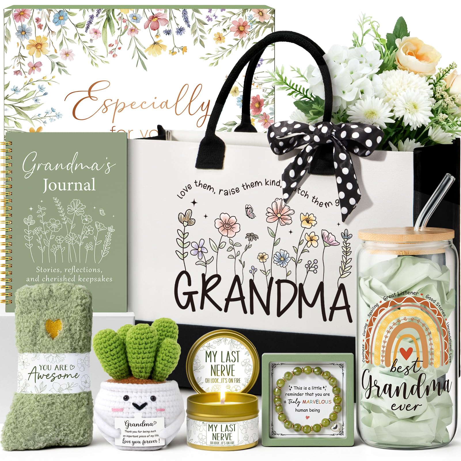 MAYICIVO canvas tote bag for grandma gifts, durable and roomy for daily use