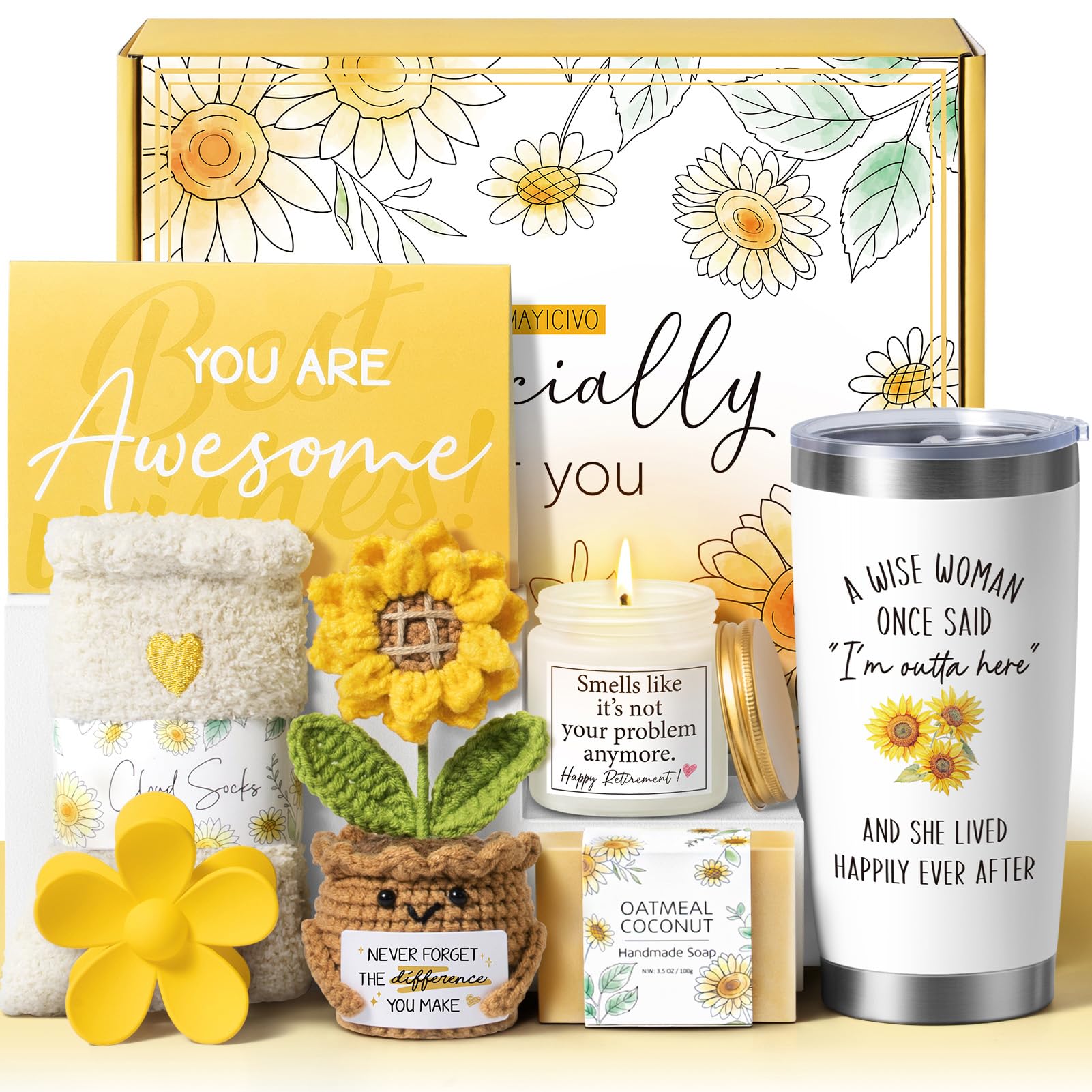 MAYICIVO crochet sunflower keepsake for retirement celebrations