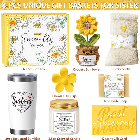 MAYICIVO crochet sunflower adds cheerful texture to home decor.