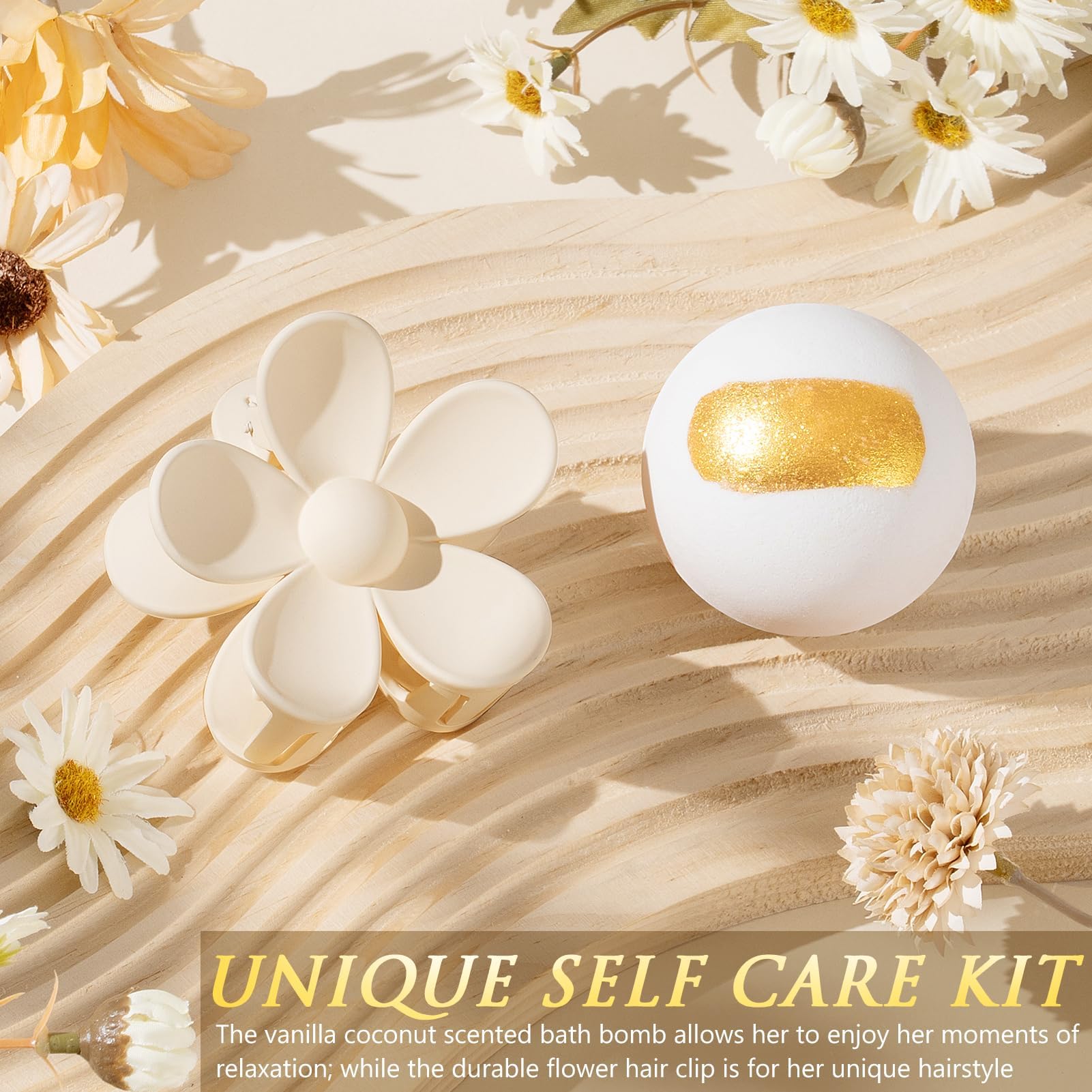 MAYICIVO Embossed Daisy Gift Box—luxury packaging with gold foil accents.