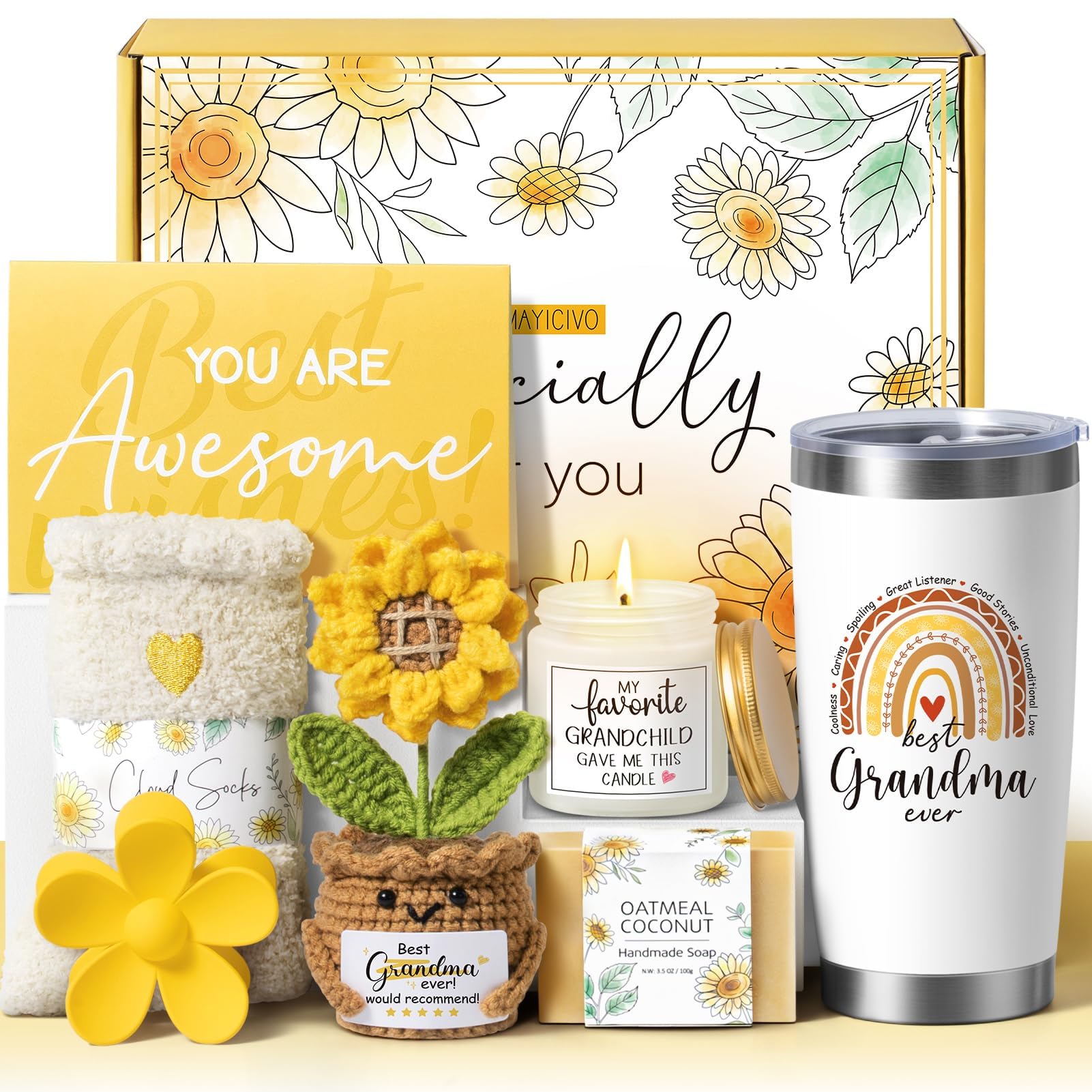 Mayicivo crochet sunflower decor adds warmth to grandma's space