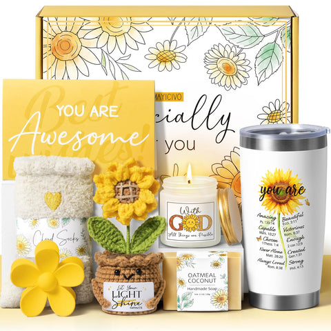 MAYICIVO sunflower gift box with warm faith-inspired presentation for Catholic women.