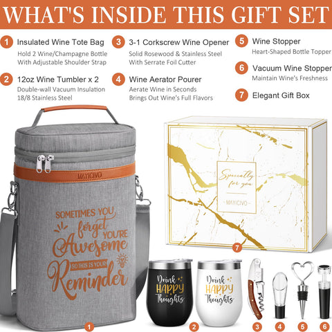 MAYICIVO wine cooler bag interior keeps bottles organized and protected