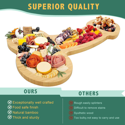 MAYISO Funny Aperitif Board large length 16in demonstrates ample serving space.