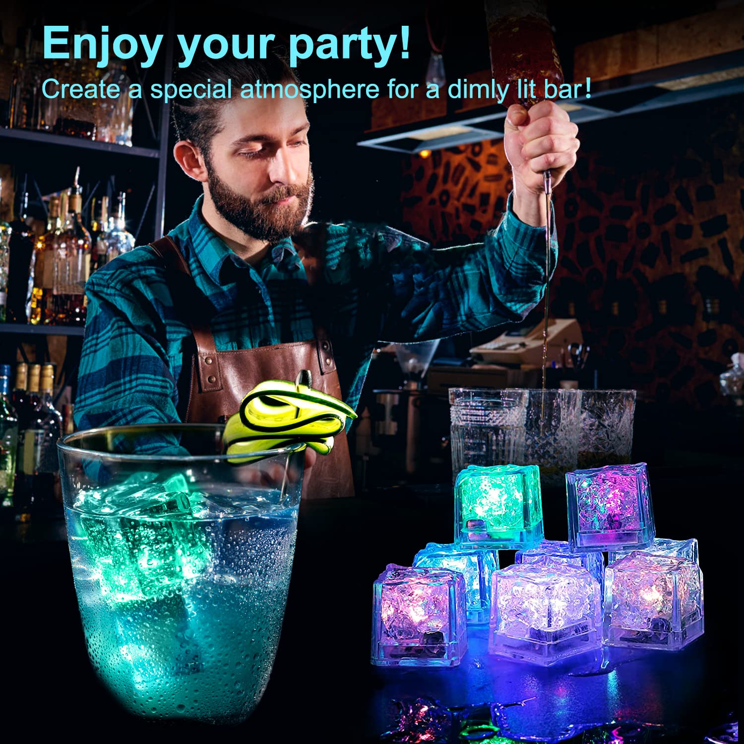 Maylai decor ice cubes brighten weddings and parties with subtle LED sparkle.