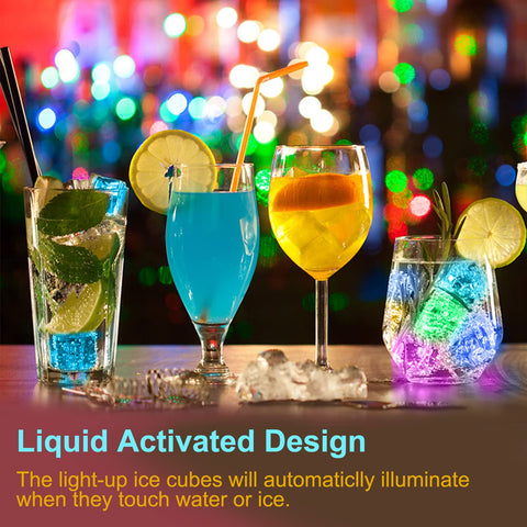Maylai light sensor ice cubes glow when liquid is present for auto lighting.