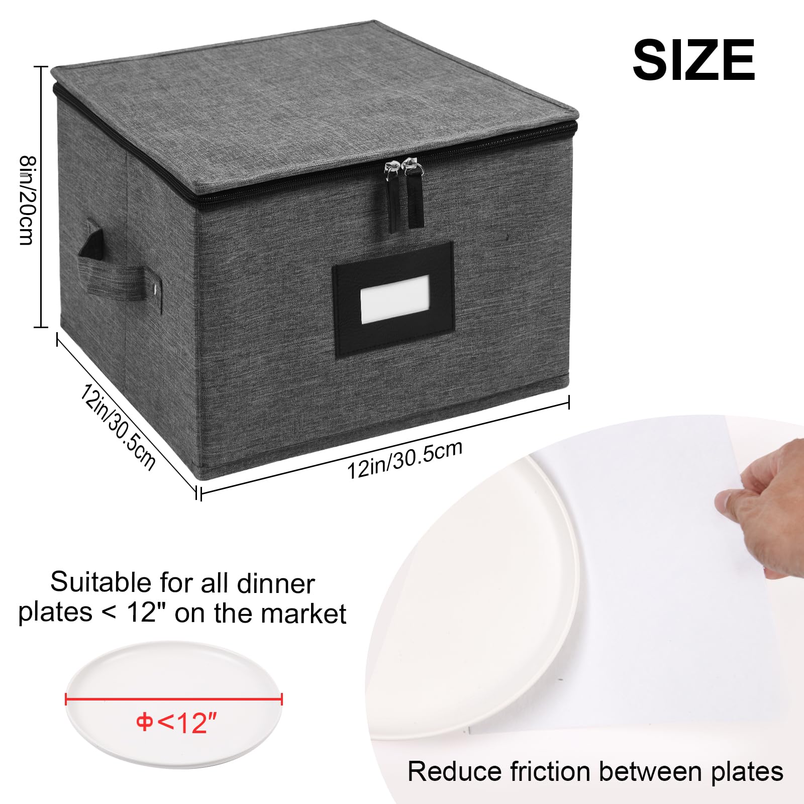 Mayniu plate storage features a label holder to identify contents at a glance