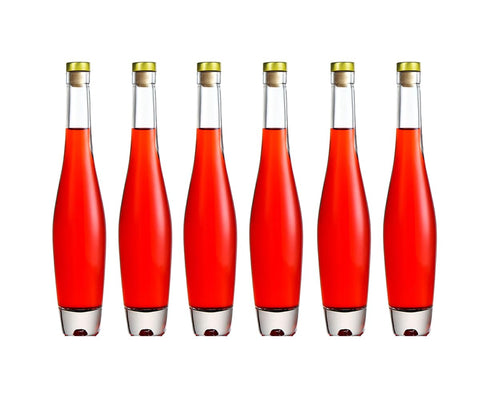 MAYPINK clear glass bottle 12oz with T-top caps, ideal for sauces and beverages