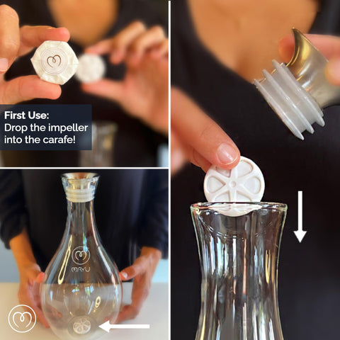 Close-up of borosilicate glass carafe showcasing craftsmanship.