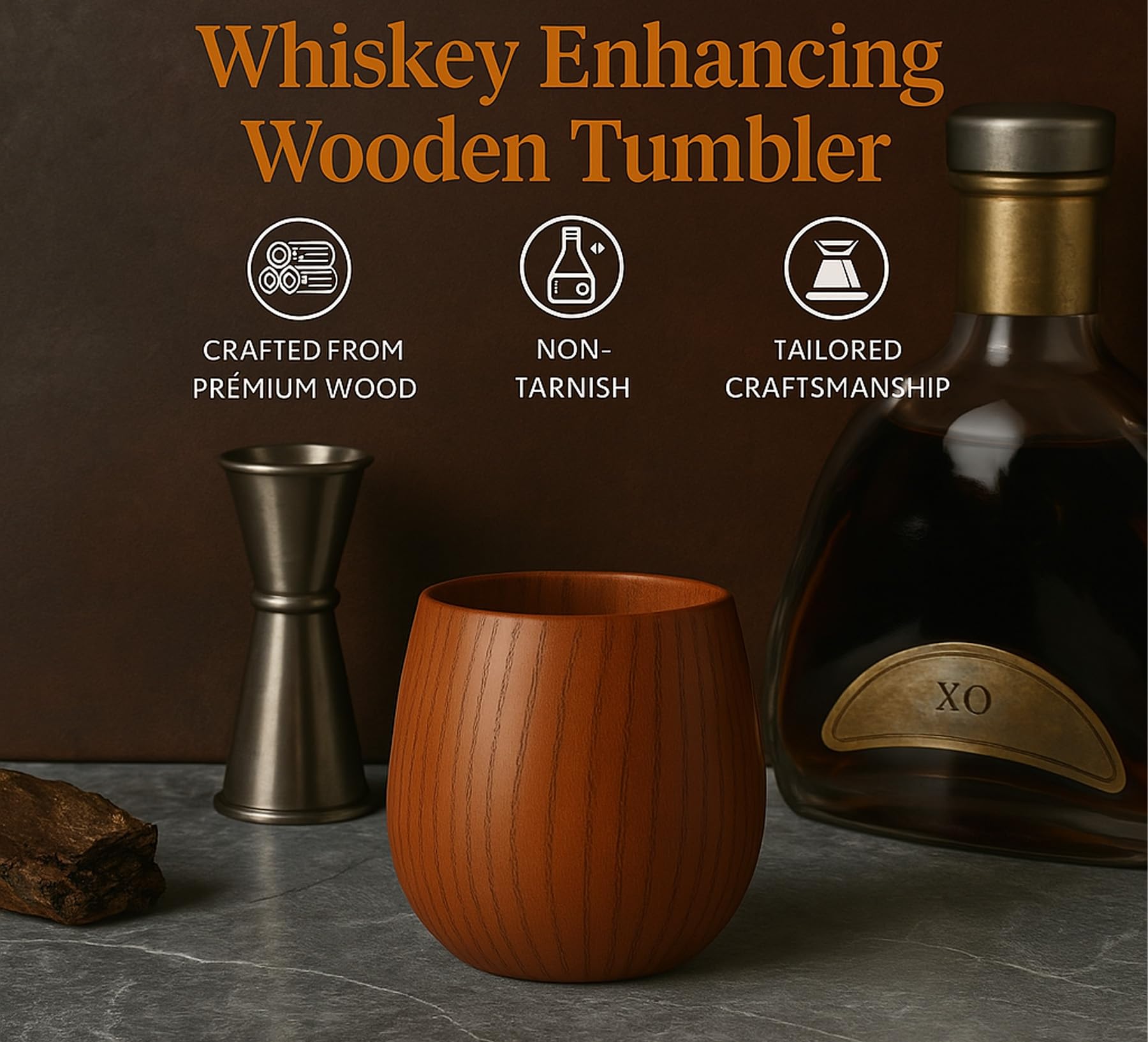 MBBEST close-up wood grain detail highlights unique textures for a distinctive drinking style